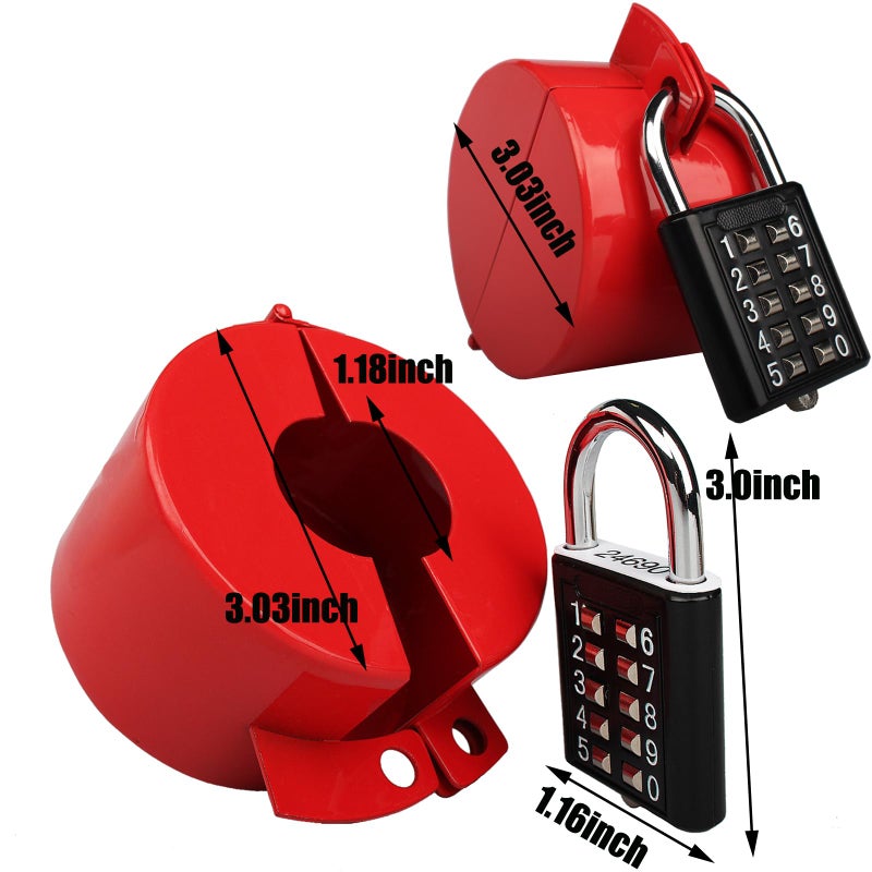 TEMEILI Outdoor Faucet Lock System -Gate Valve Lockout Device -Prevent Water Theft by Cover and Code Lock,Stop Unauthorized Water use and Vandalism,Water Spigot Cover (red Password Lock) - Image 2